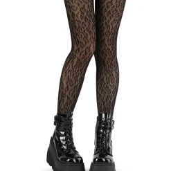 Women Demonia Cult Leopard Print Pantyhose