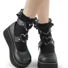 Women Demonia Cult Ruffle Lace Sock